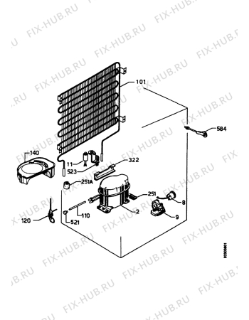 Взрыв-схема холодильника Marijnen CM1684T - Схема узла Cooling system 017